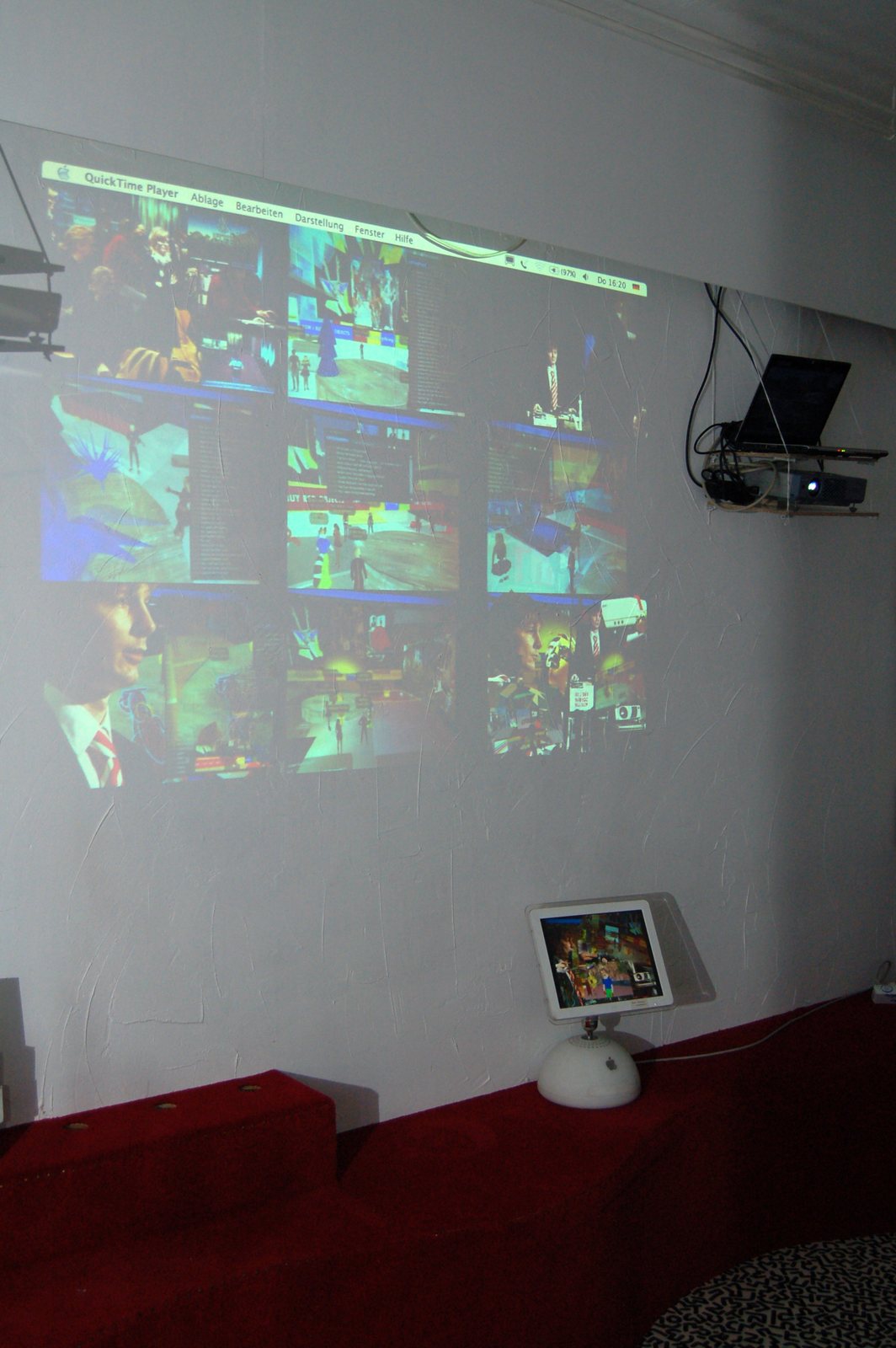 A projected Second Life space in the exhibition